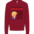 Funny Donald Trump Fathers Day Dad Daddy Mens Sweatshirt Jumper Red