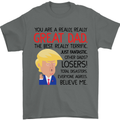 Funny Donald Trump Fathers Day Dad Daddy Mens T-Shirt Cotton Gildan Charcoal