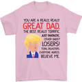 Funny Donald Trump Fathers Day Dad Daddy Mens T-Shirt Cotton Gildan Light Pink