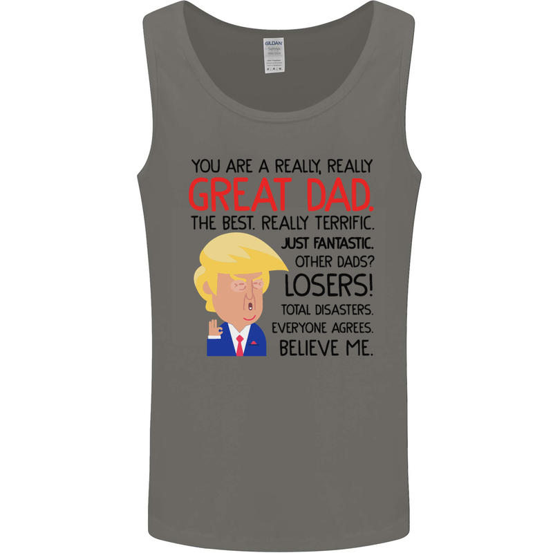 Funny Donald Trump Fathers Day Dad Daddy Mens Vest Tank Top Charcoal