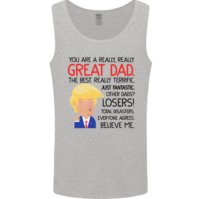 Funny Donald Trump Fathers Day Dad Daddy Mens Vest Tank Top Sports Grey