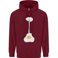 Funny Egg Guitar Acoustic Electric Bass Childrens Kids Hoodie Maroon