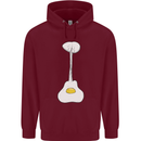 Funny Egg Guitar Acoustic Electric Bass Childrens Kids Hoodie Maroon