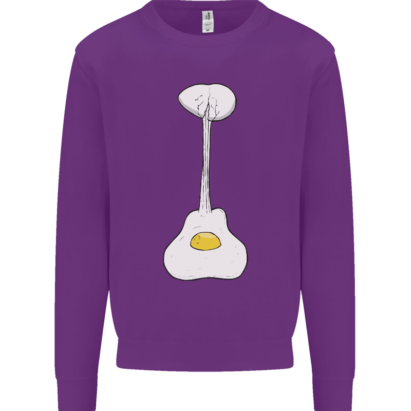 Funny Egg Guitar Acoustic Electric Bass Kids Sweatshirt Jumper Purple