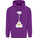Funny Egg Guitar Acoustic Electric Bass Mens 80% Cotton Hoodie Purple
