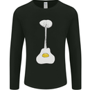 Funny Egg Guitar Acoustic Electric Bass Mens Long Sleeve T-Shirt Black