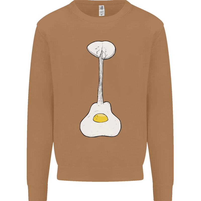 Funny Egg Guitar Acoustic Electric Bass Mens Sweatshirt Jumper Caramel Latte