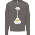 Funny Egg Guitar Acoustic Electric Bass Mens Sweatshirt Jumper Charcoal