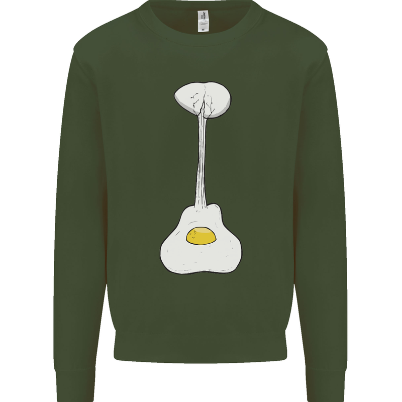 Funny Egg Guitar Acoustic Electric Bass Mens Sweatshirt Jumper Forest Green