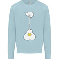 Funny Egg Guitar Acoustic Electric Bass Mens Sweatshirt Jumper Light Blue