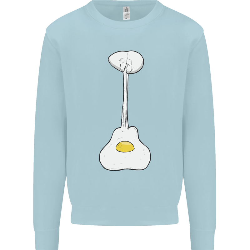 Funny Egg Guitar Acoustic Electric Bass Mens Sweatshirt Jumper Light Blue