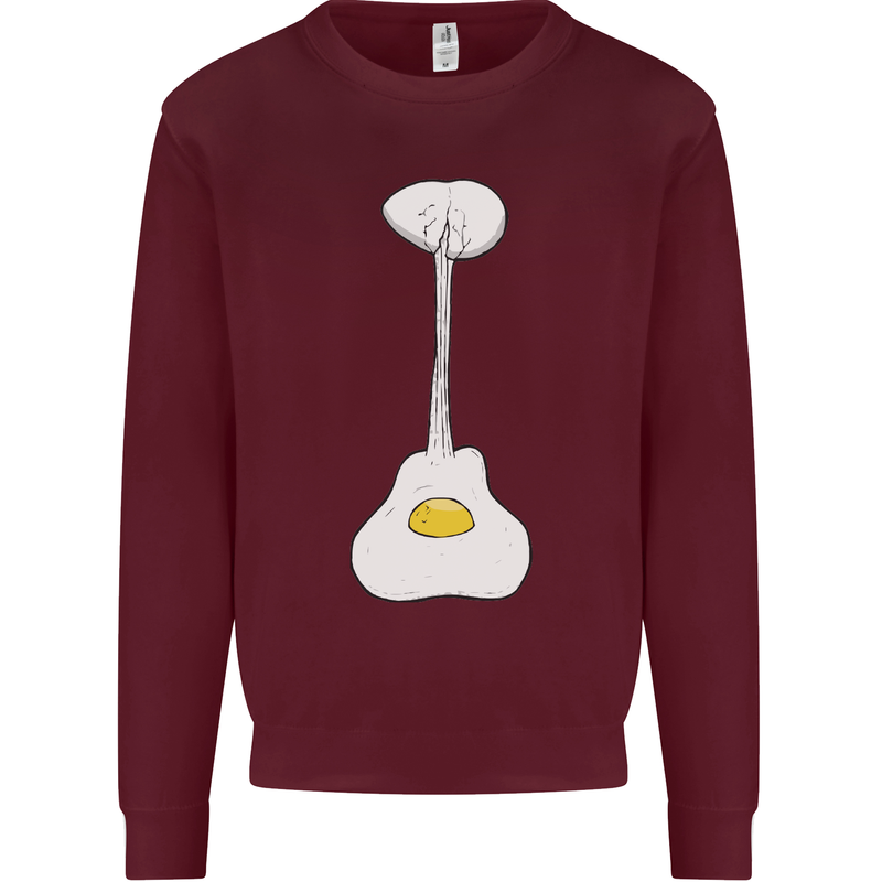 Funny Egg Guitar Acoustic Electric Bass Mens Sweatshirt Jumper Maroon
