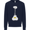 Funny Egg Guitar Acoustic Electric Bass Mens Sweatshirt Jumper Navy Blue