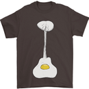 Funny Egg Guitar Acoustic Electric Bass Mens T-Shirt Cotton Gildan Dark Chocolate