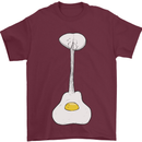 Funny Egg Guitar Acoustic Electric Bass Mens T-Shirt Cotton Gildan Maroon
