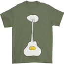 Funny Egg Guitar Acoustic Electric Bass Mens T-Shirt Cotton Gildan Military Green