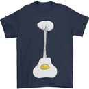 Funny Egg Guitar Acoustic Electric Bass Mens T-Shirt Cotton Gildan Navy Blue
