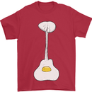 Funny Egg Guitar Acoustic Electric Bass Mens T-Shirt Cotton Gildan Red