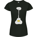 Funny Egg Guitar Acoustic Electric Bass Womens Petite Cut T-Shirt Black