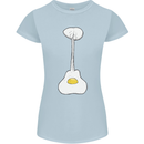 Funny Egg Guitar Acoustic Electric Bass Womens Petite Cut T-Shirt Light Blue