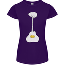 Funny Egg Guitar Acoustic Electric Bass Womens Petite Cut T-Shirt Purple