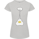 Funny Egg Guitar Acoustic Electric Bass Womens Petite Cut T-Shirt Sports Grey