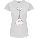Funny Egg Guitar Acoustic Electric Bass Womens Petite Cut T-Shirt White