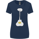 Funny Egg Guitar Acoustic Electric Bass Womens Wider Cut T-Shirt Navy Blue