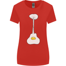 Funny Egg Guitar Acoustic Electric Bass Womens Wider Cut T-Shirt Red