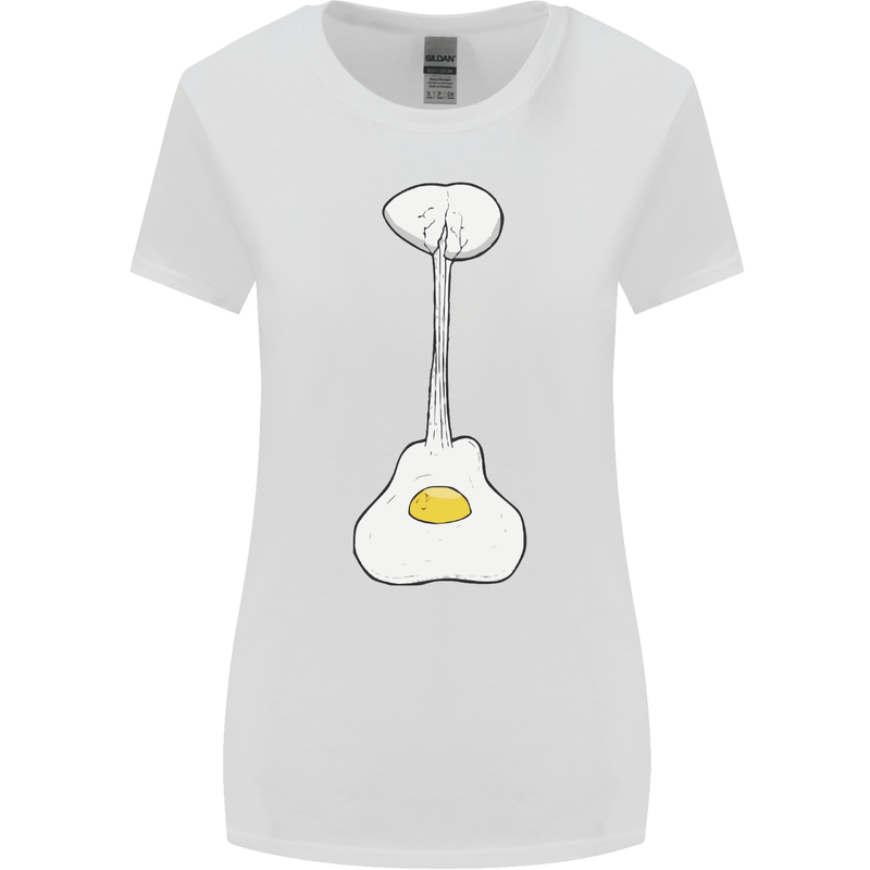 Funny Egg Guitar Acoustic Electric Bass Womens Wider Cut T-Shirt White