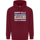 Funny Equestrian Horse Pills Childrens Kids Hoodie Maroon