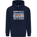 Funny Equestrian Horse Pills Childrens Kids Hoodie Navy Blue