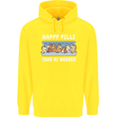 Funny Equestrian Horse Pills Childrens Kids Hoodie Yellow