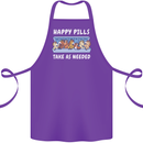 Funny Equestrian Horse Pills Cotton Apron 100% Organic Purple