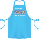 Funny Equestrian Horse Pills Cotton Apron 100% Organic Turquoise
