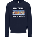 Funny Equestrian Horse Pills Kids Sweatshirt Jumper Navy Blue