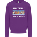 Funny Equestrian Horse Pills Kids Sweatshirt Jumper Purple