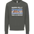 Funny Equestrian Horse Pills Kids Sweatshirt Jumper Storm Grey