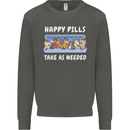 Funny Equestrian Horse Pills Kids Sweatshirt Jumper Storm Grey