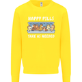 Funny Equestrian Horse Pills Kids Sweatshirt Jumper Yellow