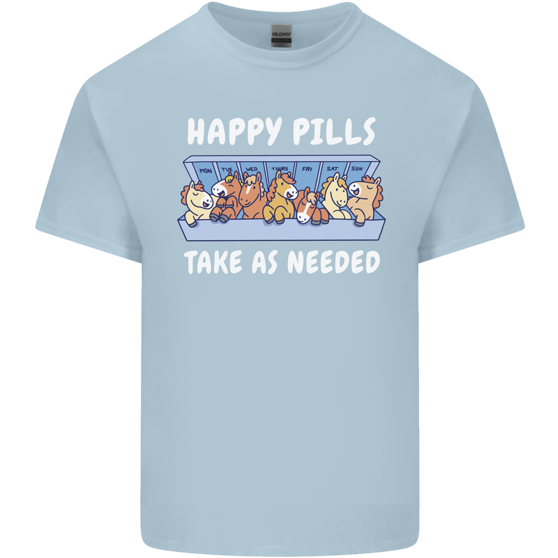 Funny Equestrian Horse Pills Kids T-Shirt Childrens Light Blue
