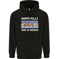 Funny Equestrian Horse Pills Mens 80% Cotton Hoodie Black