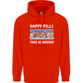 Funny Equestrian Horse Pills Mens 80% Cotton Hoodie Bright Red