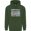 Funny Equestrian Horse Pills Mens 80% Cotton Hoodie Forest Green