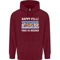 Funny Equestrian Horse Pills Mens 80% Cotton Hoodie Maroon