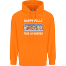 Funny Equestrian Horse Pills Mens 80% Cotton Hoodie Orange