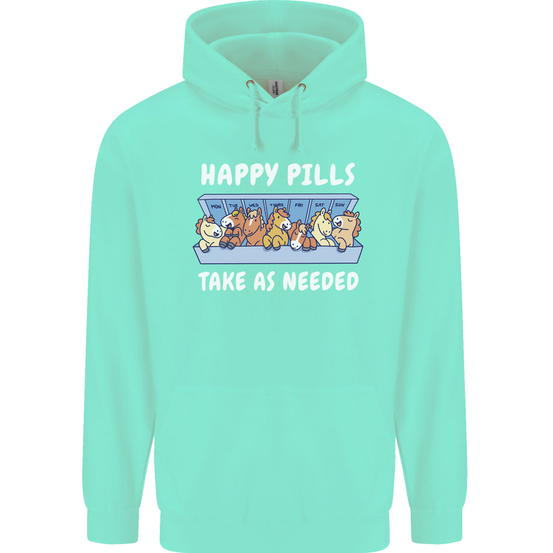 Funny Equestrian Horse Pills Mens 80% Cotton Hoodie Peppermint
