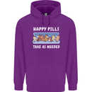 Funny Equestrian Horse Pills Mens 80% Cotton Hoodie Purple
