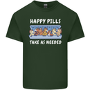Funny Equestrian Horse Pills Mens Cotton T-Shirt Tee Top Forest Green