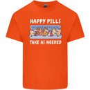Funny Equestrian Horse Pills Mens Cotton T-Shirt Tee Top Orange